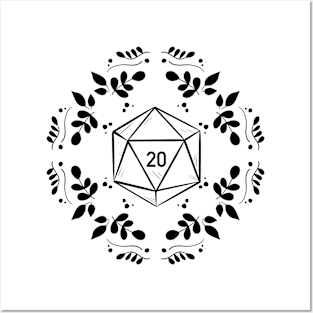 D20 in black Posters and Art